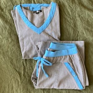 Emmi West S blue and grey scrubs
